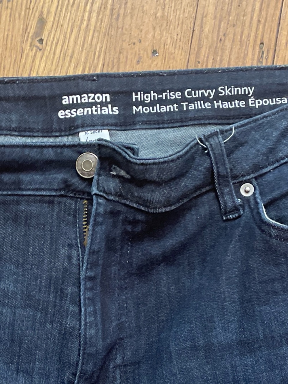Amazon Essentials Dark Blue High-Rise Curvy Skinny Jeans